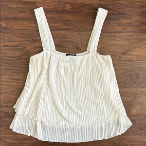 Express Cream Pleated Tank Top